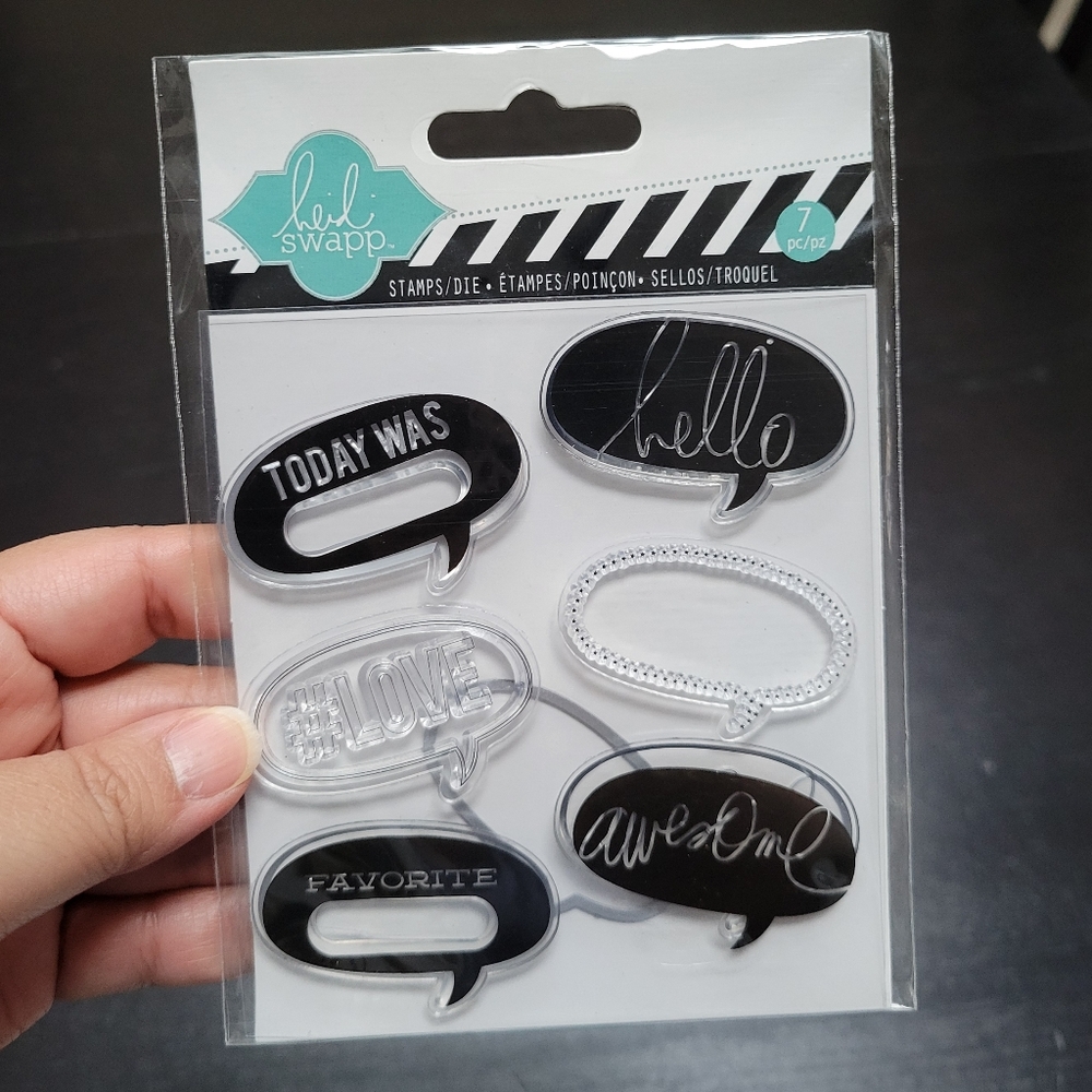 Heidi Swapp Black and Clear Speech Bubble Stamp Set